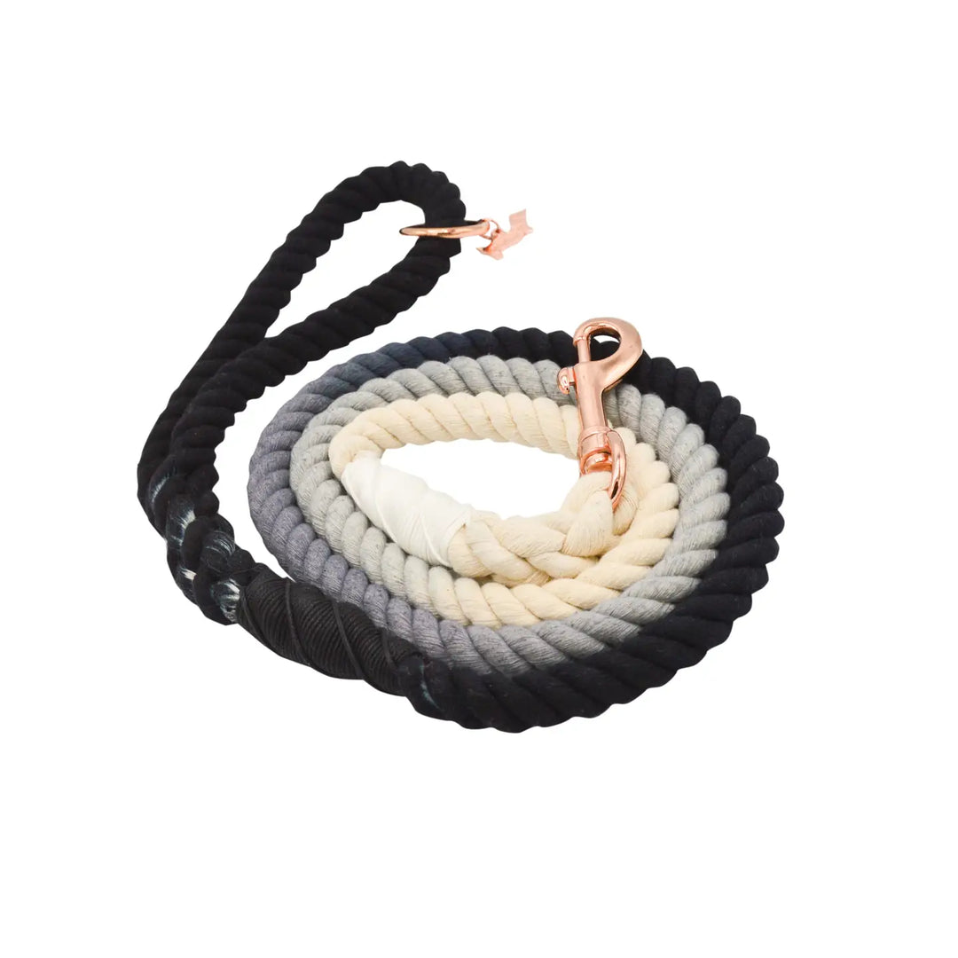 Rope Leash in Black Ombre