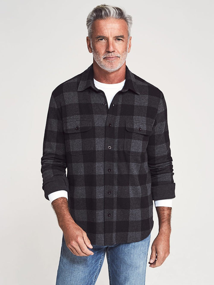 Legend Sweater Shirt in Charcoal Black Buffalo