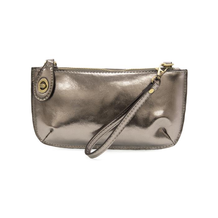 Mini Crossbody Wristlet in Chrome