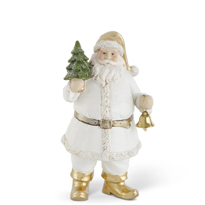 Large White & Gold Santa Statue - Madison's Niche 