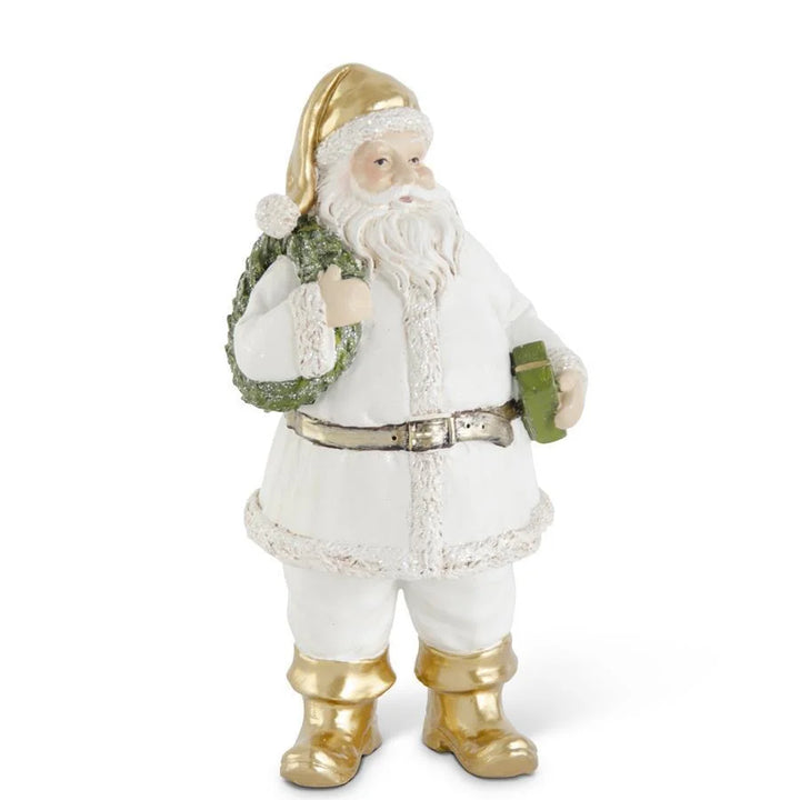 Large White & Gold Santa Statue - Madison's Niche 