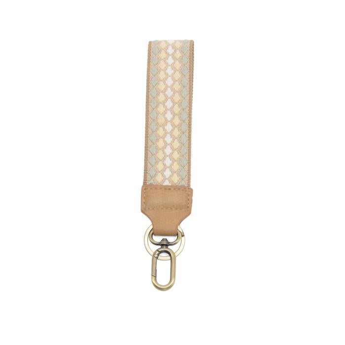 Natural Dot Stripe Keychain