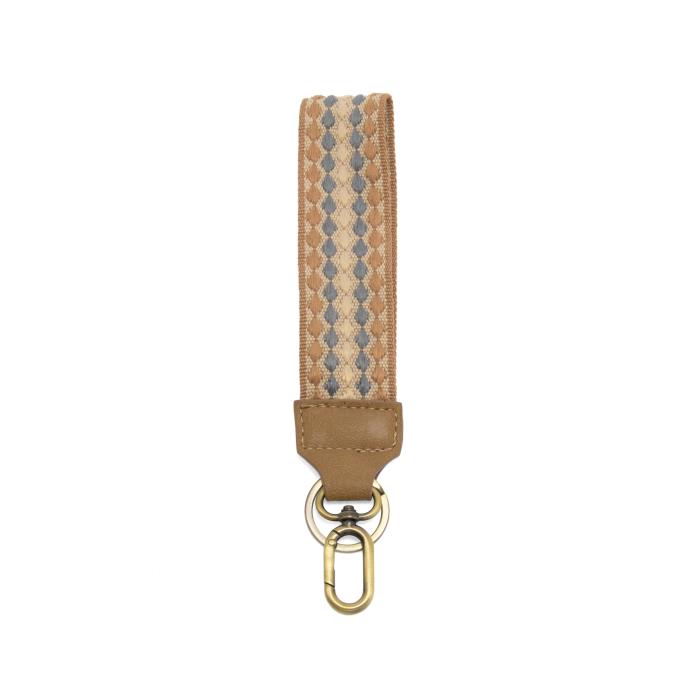 Neutral Dot Stripe Keychain