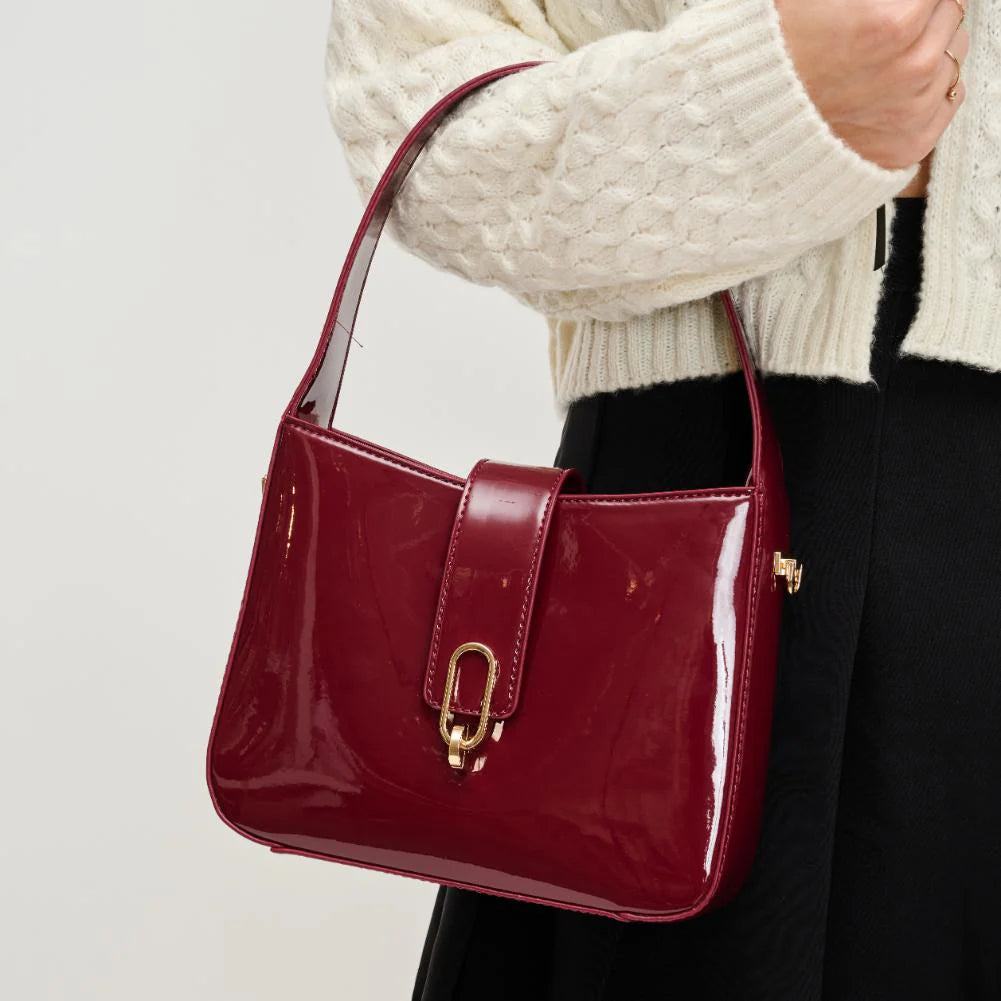 Paige Shoulder Bag in Burgundy