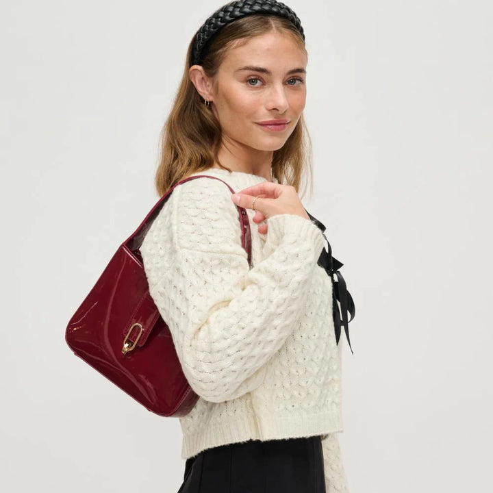 Paige Shoulder Bag in Burgundy