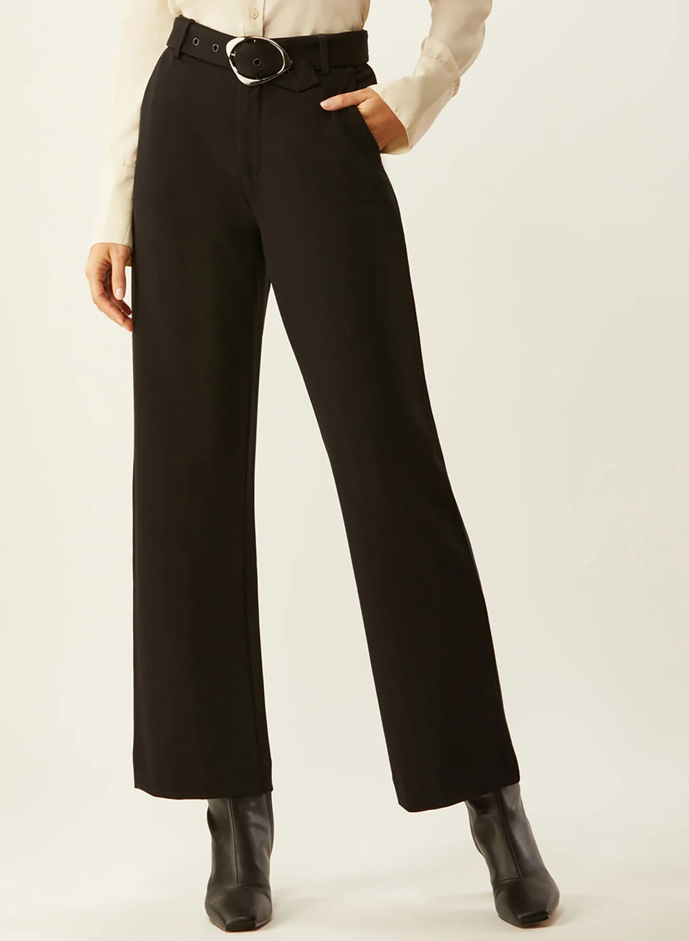 Metropolitan Crop Wide Leg Belted Pant - Madison's Niche 