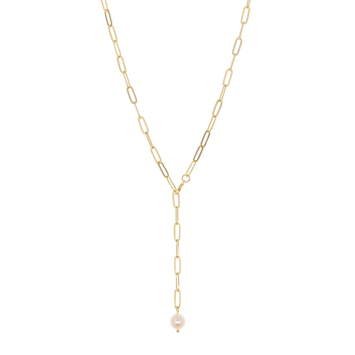 Pearl Drop Paperclip Chain