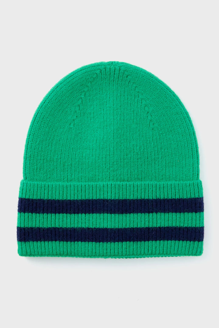 Noah Solid Stripe Beanie in Green