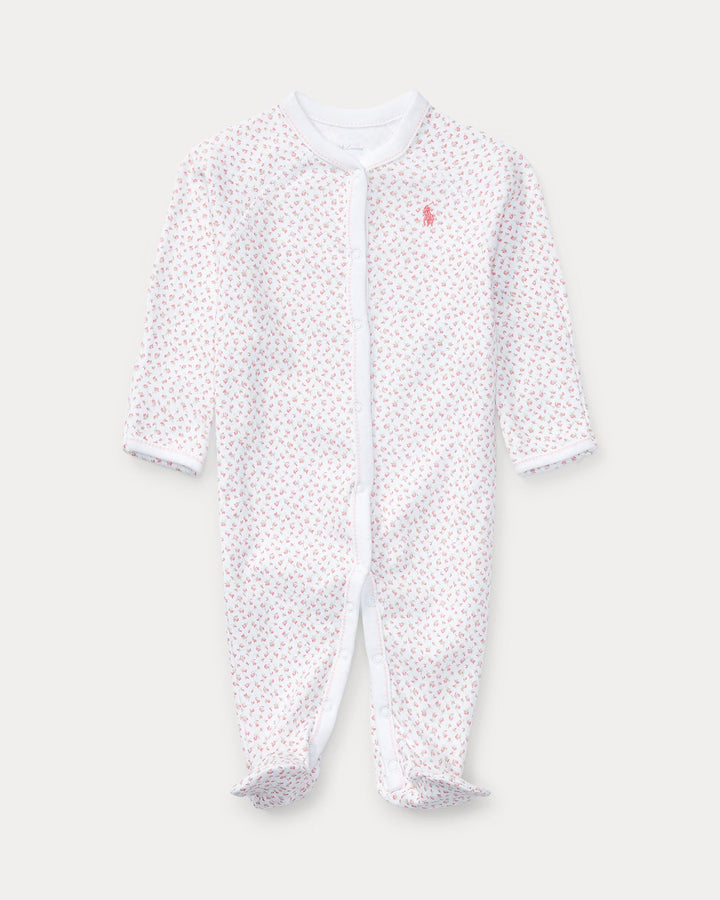 White Floral Cotton Coverall