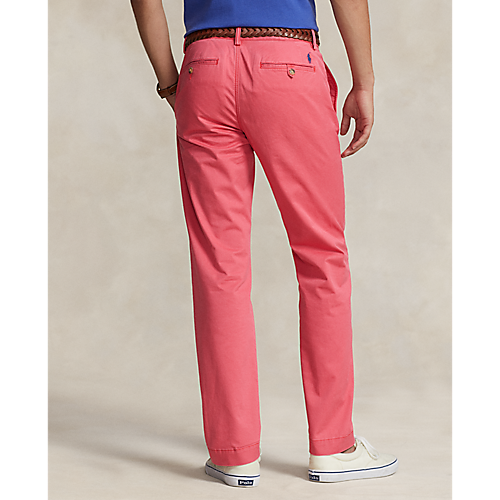 Bedford Straight Fit Stretch Twill Flat Front Pant in Nantucket Red