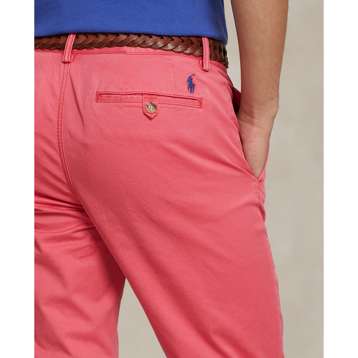 Bedford Straight Fit Stretch Twill Flat Front Pant in Nantucket Red