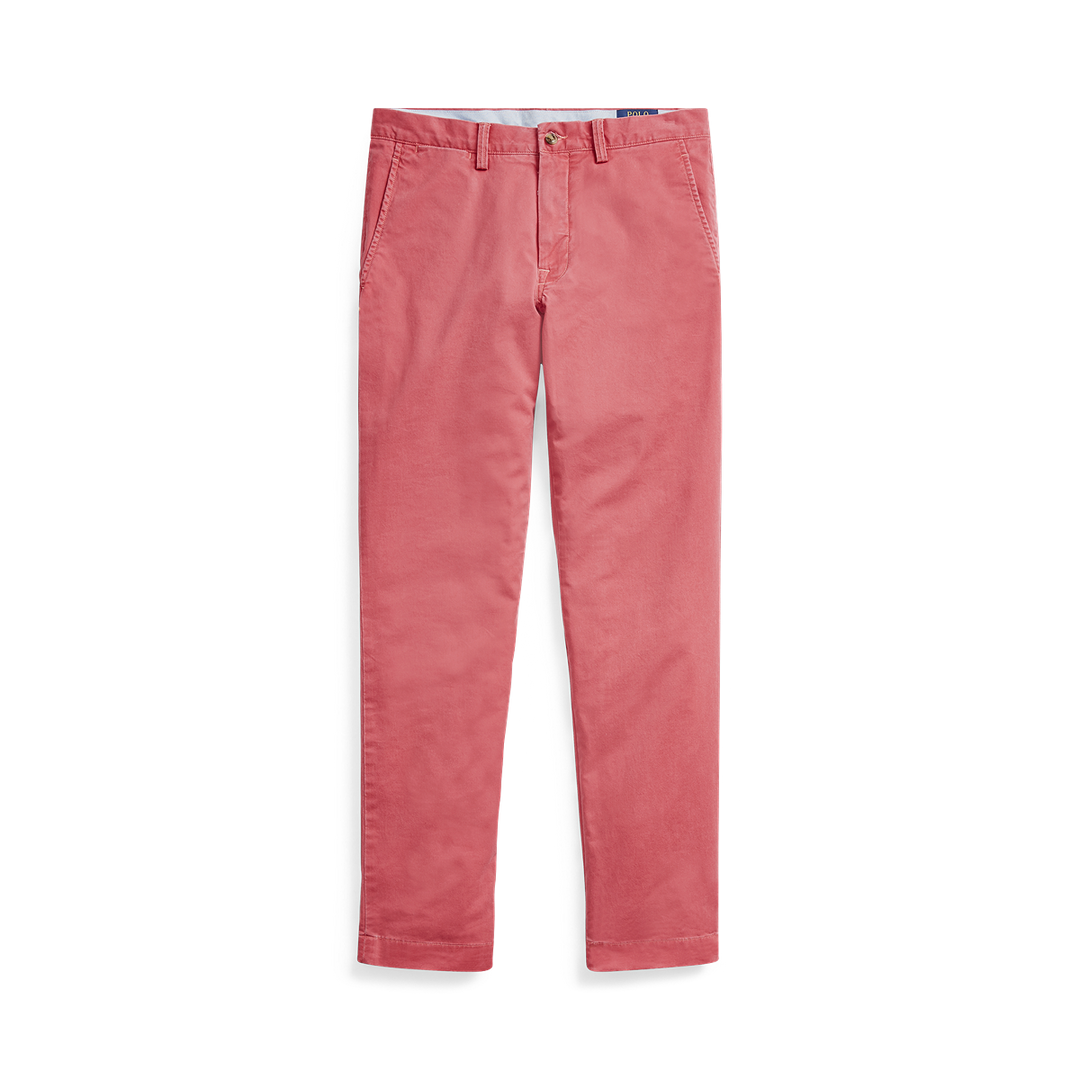 Bedford Straight Fit Stretch Twill Flat Front Pant in Nantucket Red