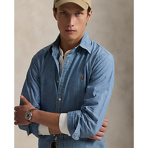 Long Sleeve Chambray Sport Shirt