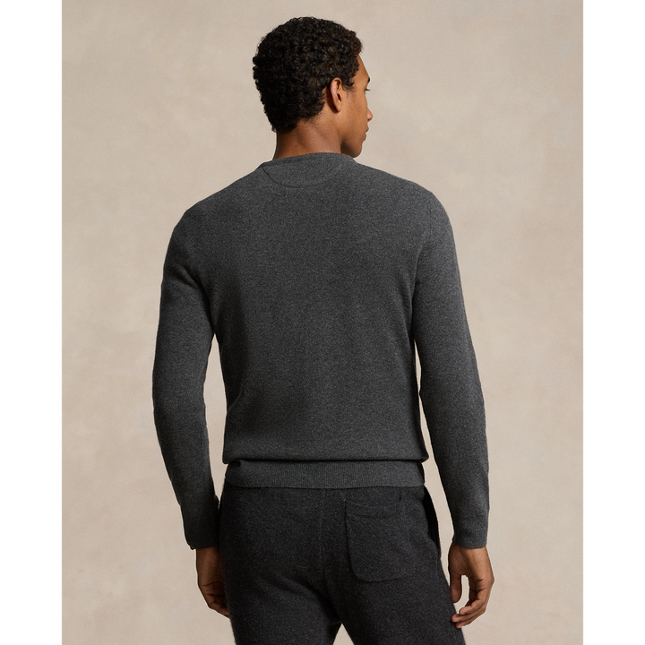 Lux Merino Crewneck Sweater in Dark Charcoal Heather