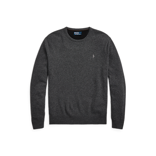 Lux Merino Crewneck Sweater in Dark Charcoal Heather