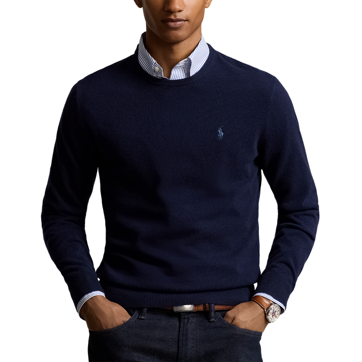 Lux Merino Crewneck Sweater in Hunter Navy