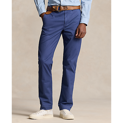 Bedford Straight Fit Stretch Twill Flat Front Pant in Light Navy