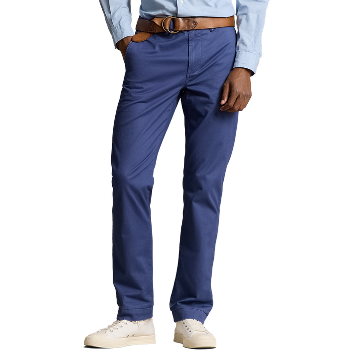 Bedford Straight Fit Stretch Twill Flat Front Pant in Light Navy