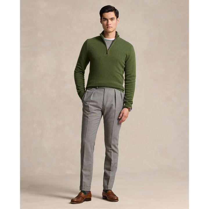 Lux Merino 1/2 Zip Sweater in Classic Olive Heather