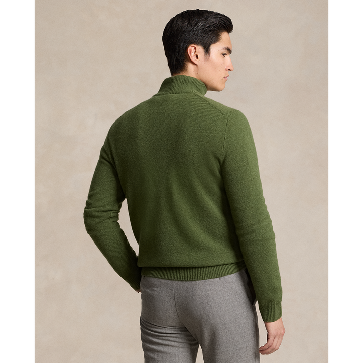 Lux Merino 1/2 Zip Sweater in Classic Olive Heather