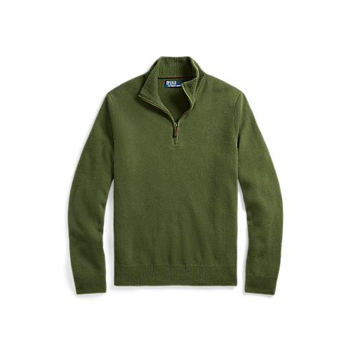 Lux Merino 1/2 Zip Sweater in Classic Olive Heather