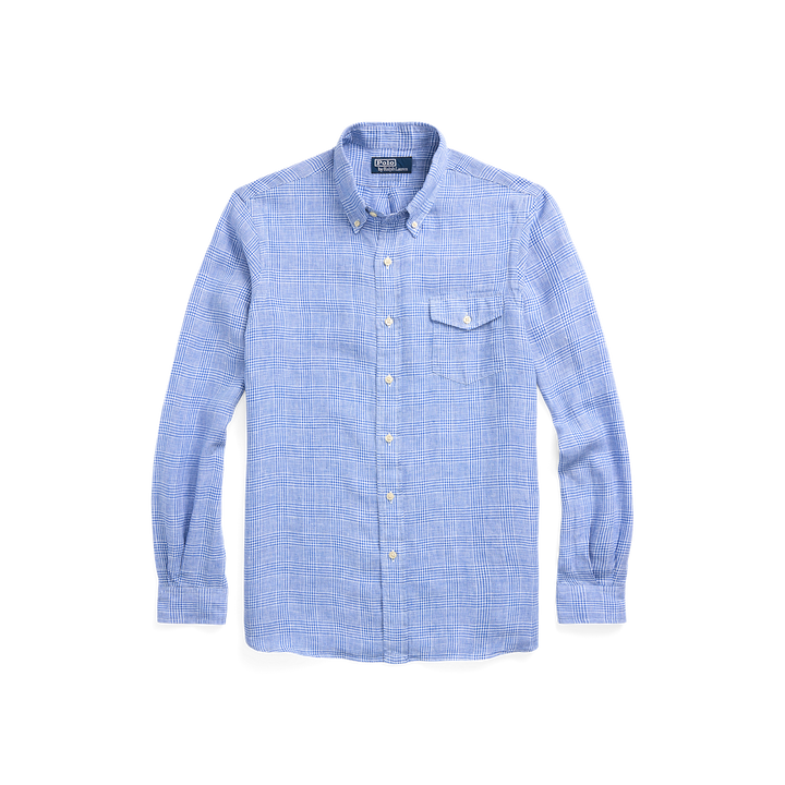 Long Sleeve Linen Sport Shirt with Pocket