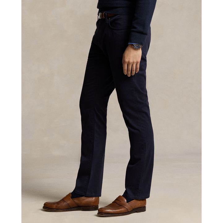 Varick 5 Pocket Slim Cotton Stretch Sateen Pant in Navy