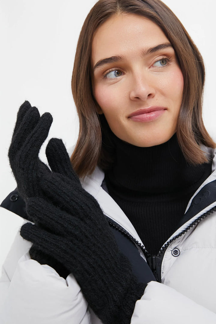 Hannah Knit Gloves in Black