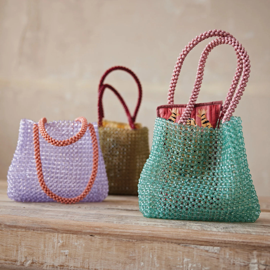 Beaded Two-Tone Handbag