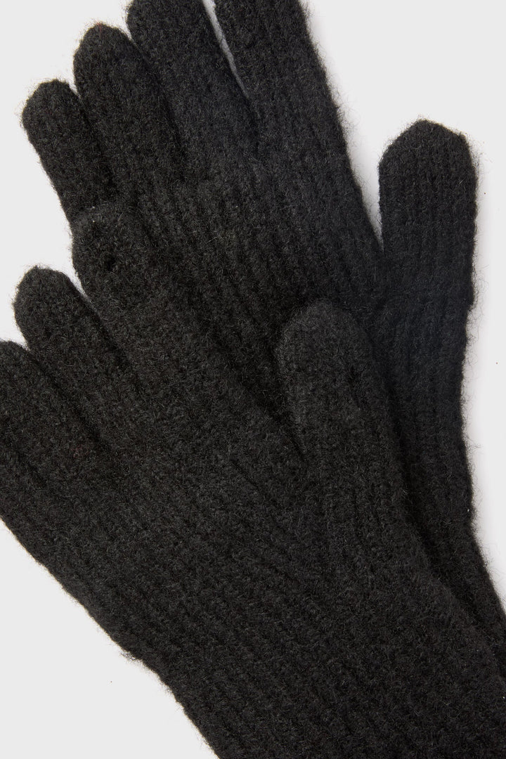 Hannah Knit Gloves in Black