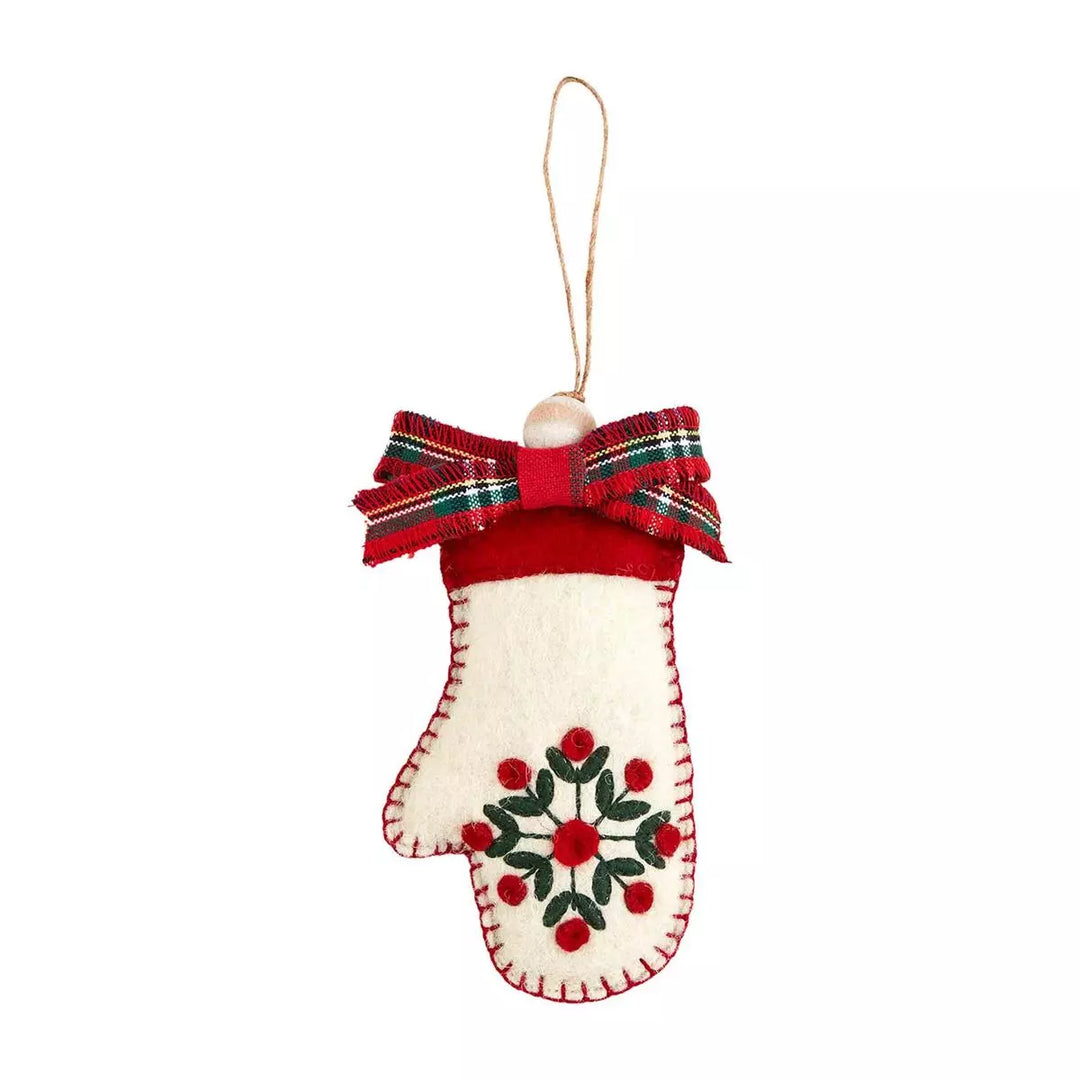 Tartan Bow Felt Ornament - Madison's Niche 