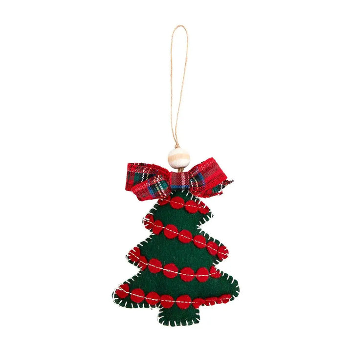 Tartan Bow Felt Ornament - Madison's Niche 