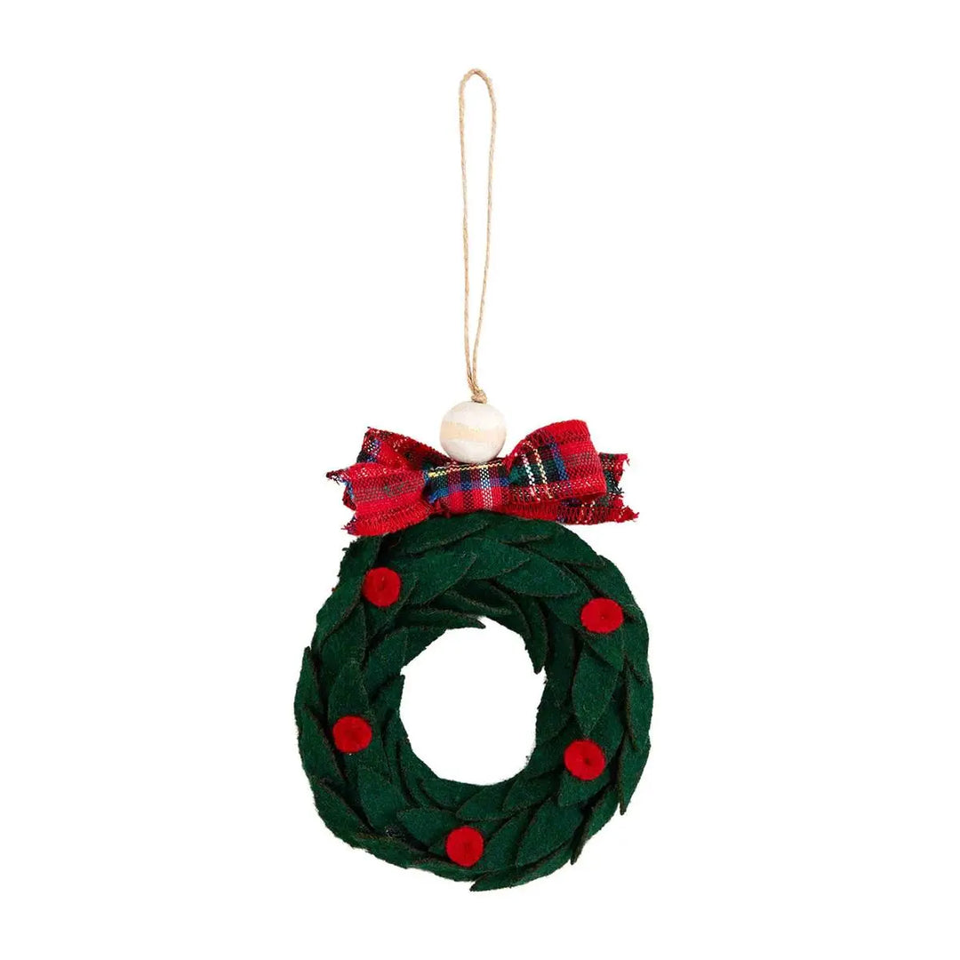 Tartan Bow Felt Ornament - Madison's Niche 