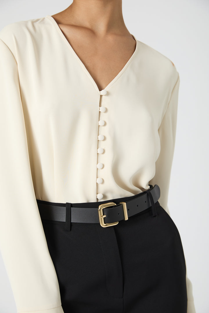 Carmen Crepe Bell Sleeve Shirt