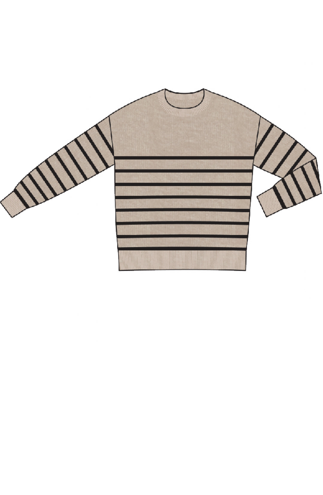 Crew Neck Drop SHLDR Sweater