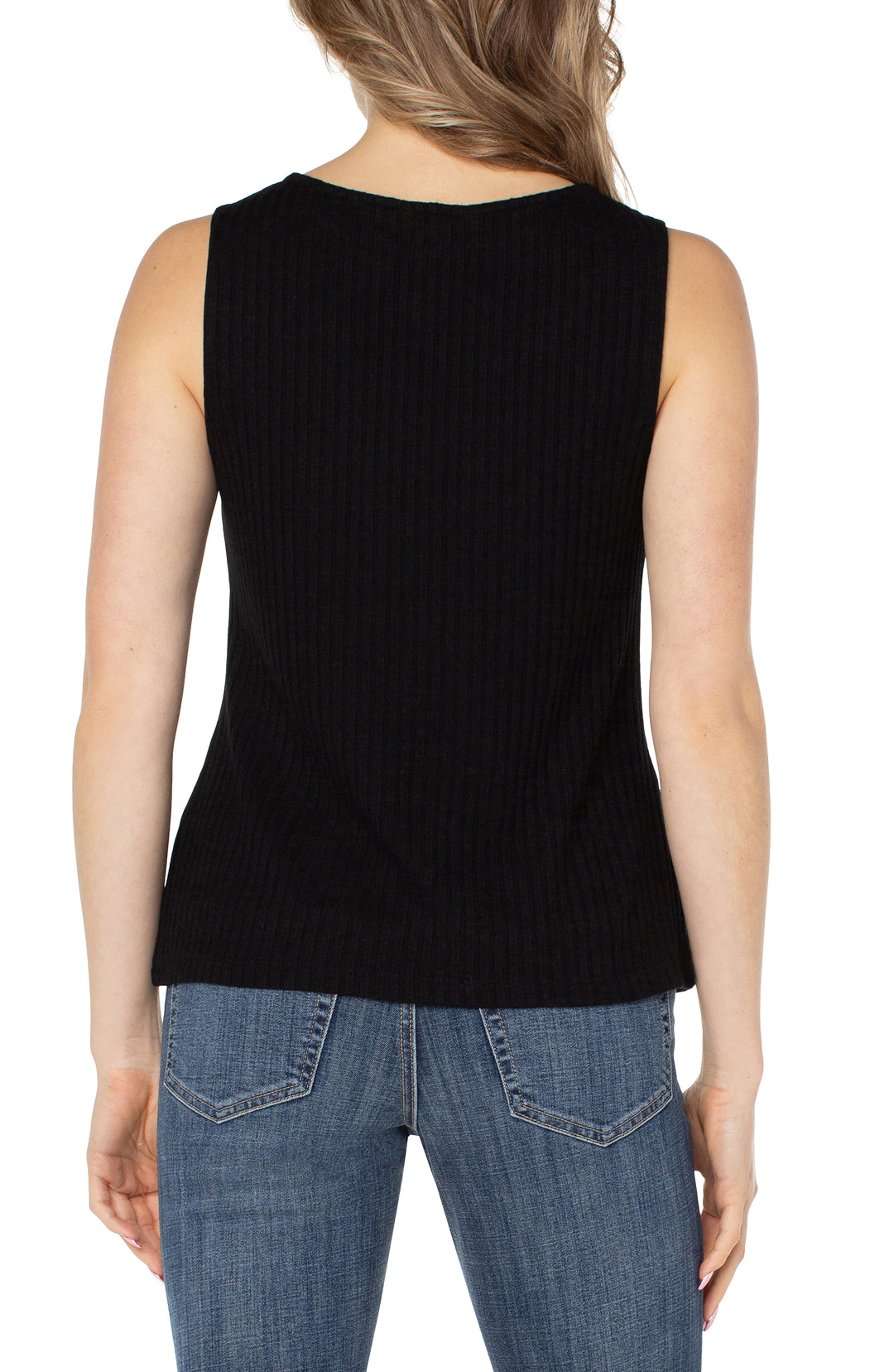 Slvls Boat Neck Rib Knit Top in Black