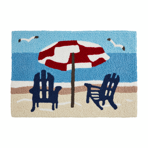 Beach Scene Washable Rug