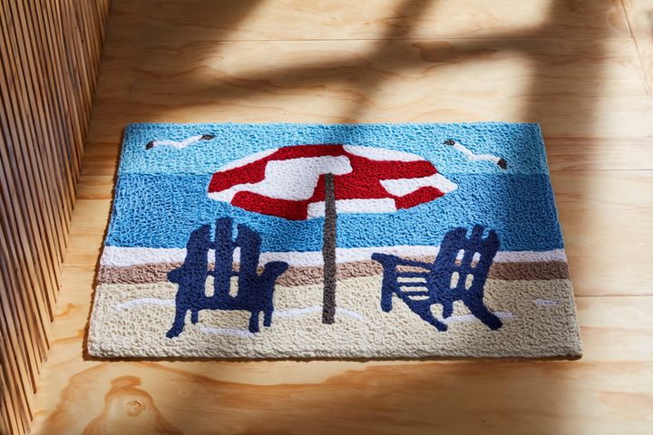 Beach Scene Washable Rug