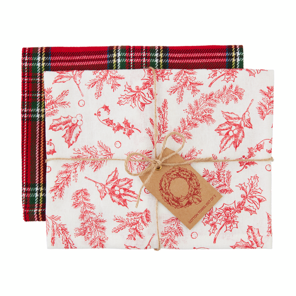 Toile Towel Set