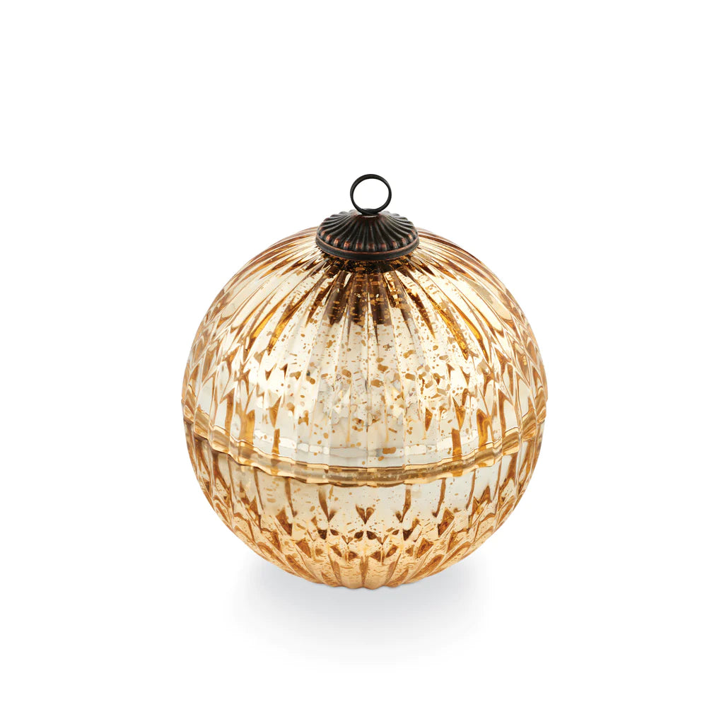 Winter White Gold Mercury Ornament Candle - Madison's Niche 