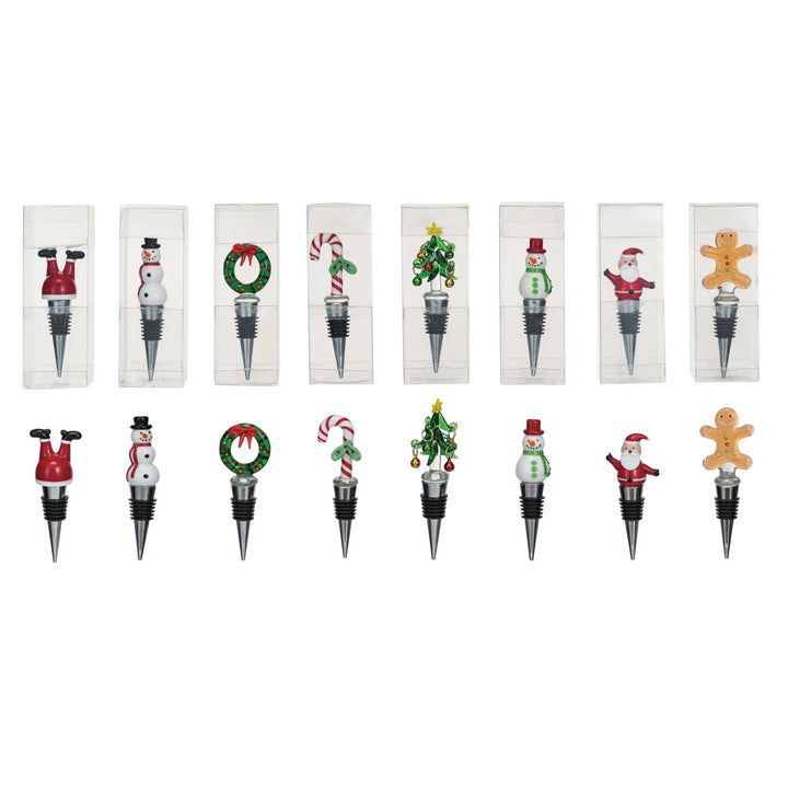 Holiday Glass Wine Stopper