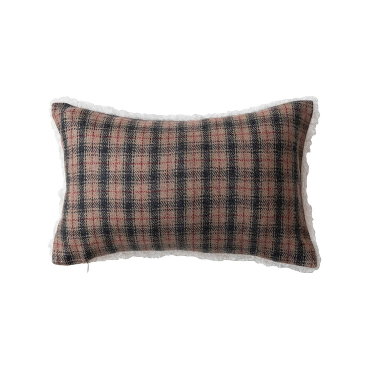 Plaid and Sherpa Pillow