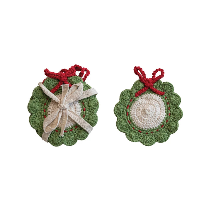 Set of 4 Crotchet Wreath Coasters