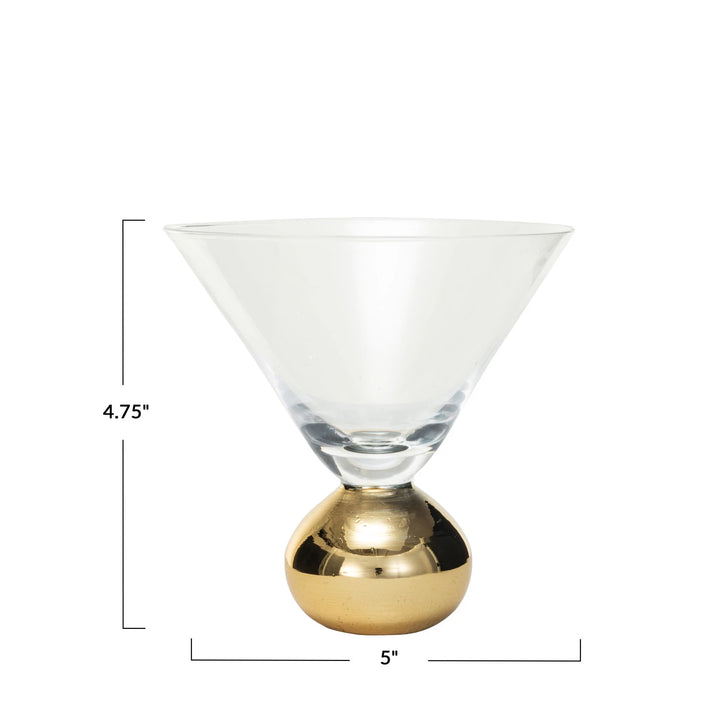 Gold Ball Martini Glass