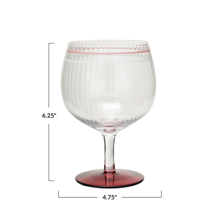 Hand-Painted Wine Glass