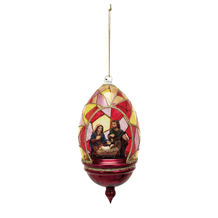 Holy Family Glass Ornament