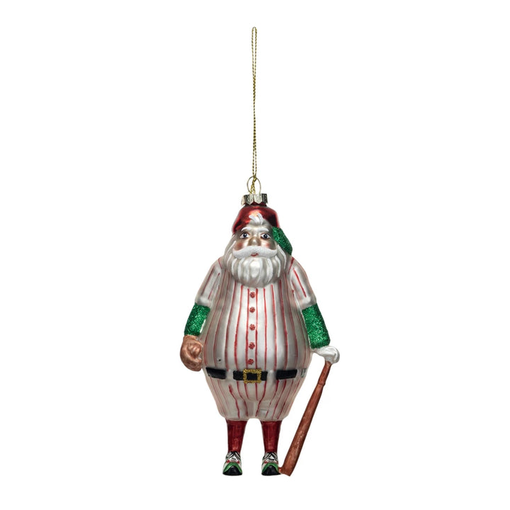 Baseball Santa Ornament