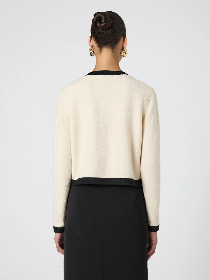 Vhari Contrast Cardigan in Cream