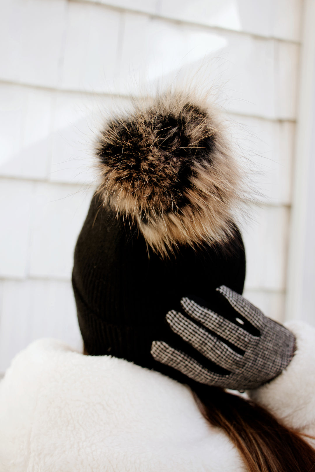 Ronnie Pom Pom Beanie in Black - Madison's Niche 